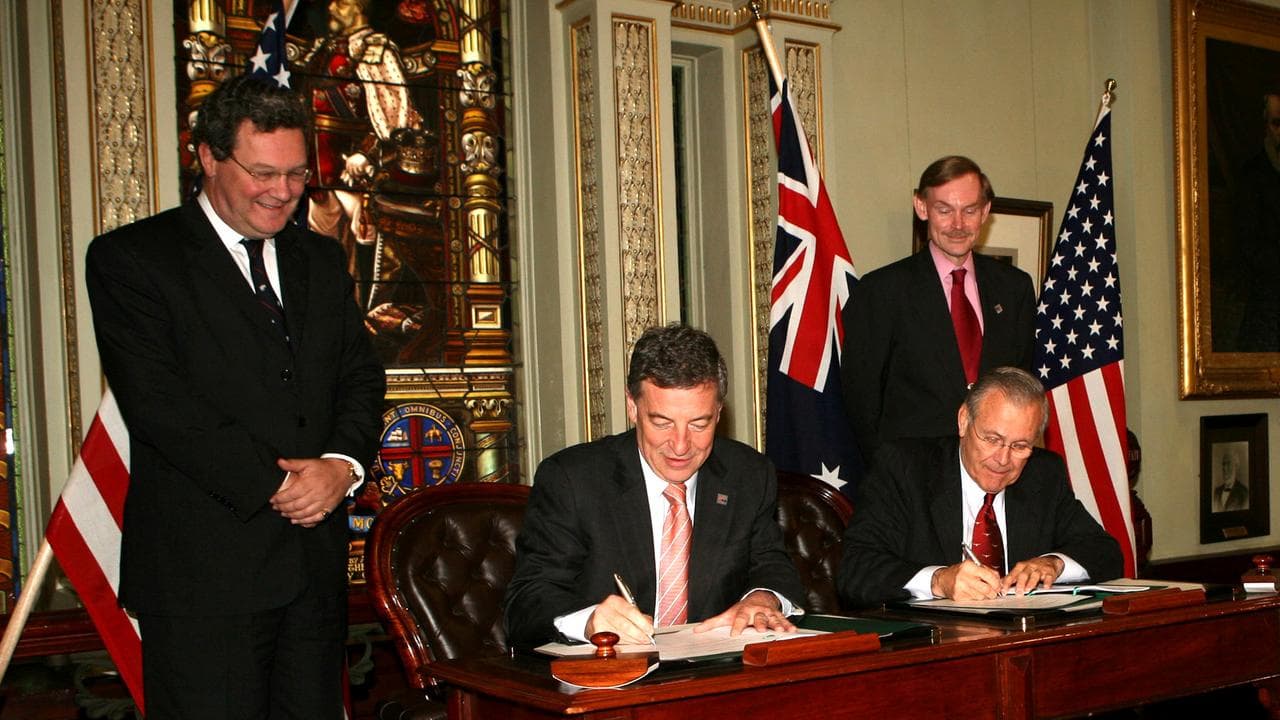 Alexander Downer, Robert Hill, Robert Zoellick and Donald Rumsfeldt
