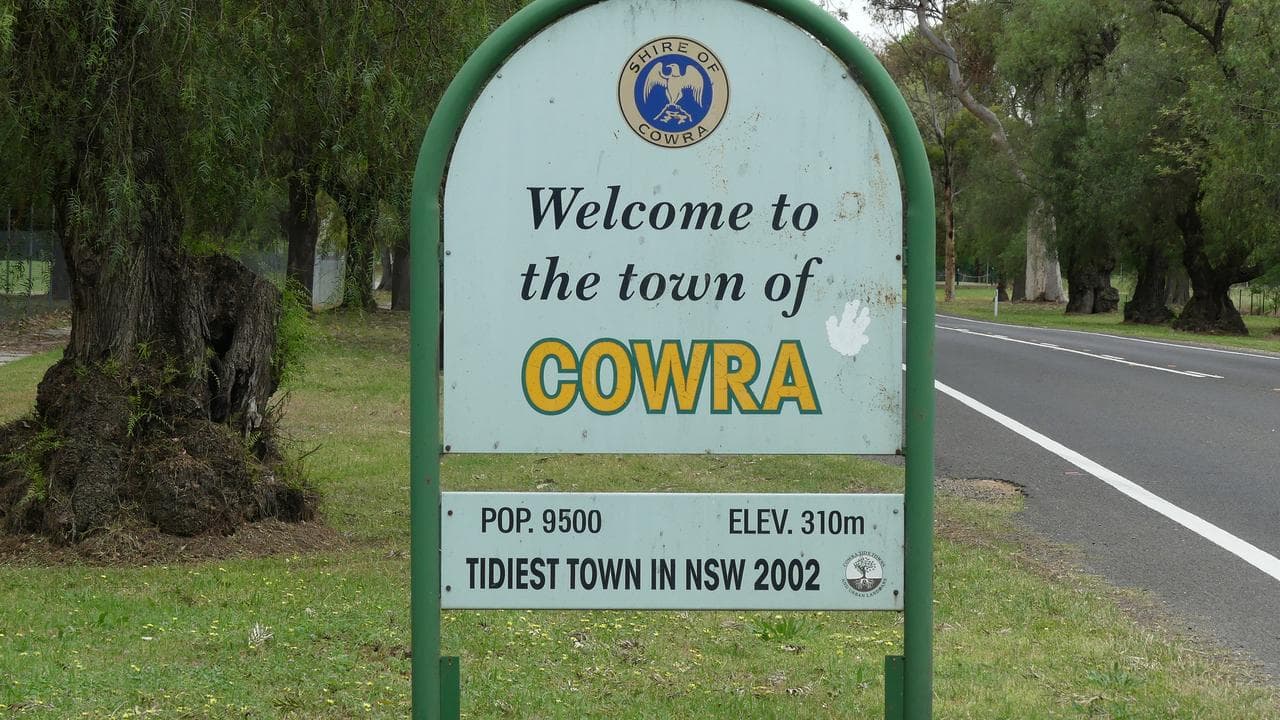 The welcome sign in Cowra, NSW,