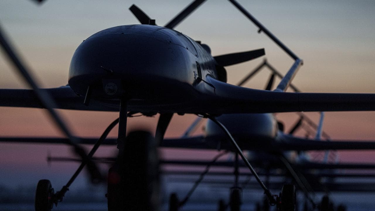 Long-range drones at an undisclosed location in Ukraine