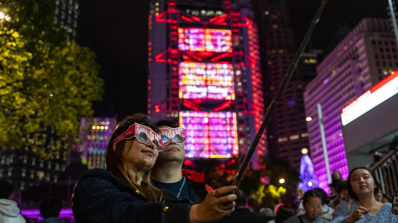 Revellers in Hong Kong