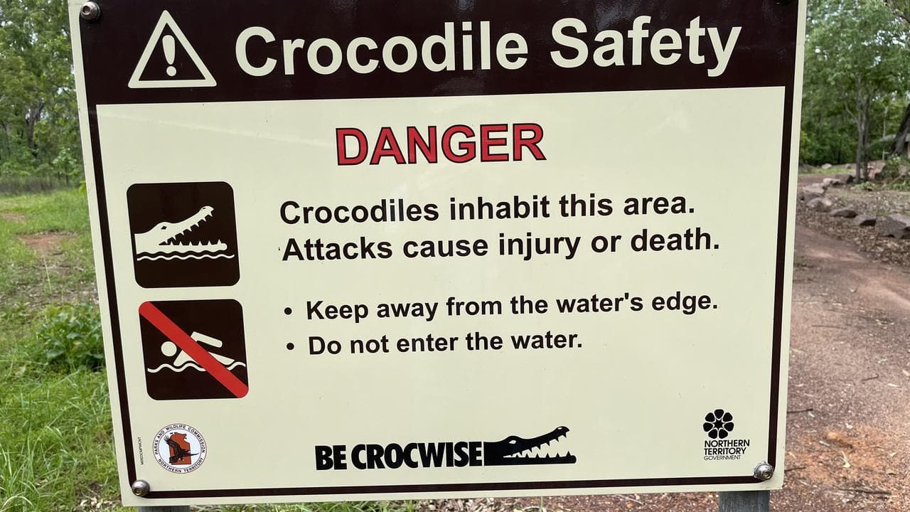 Crocodile warning sign