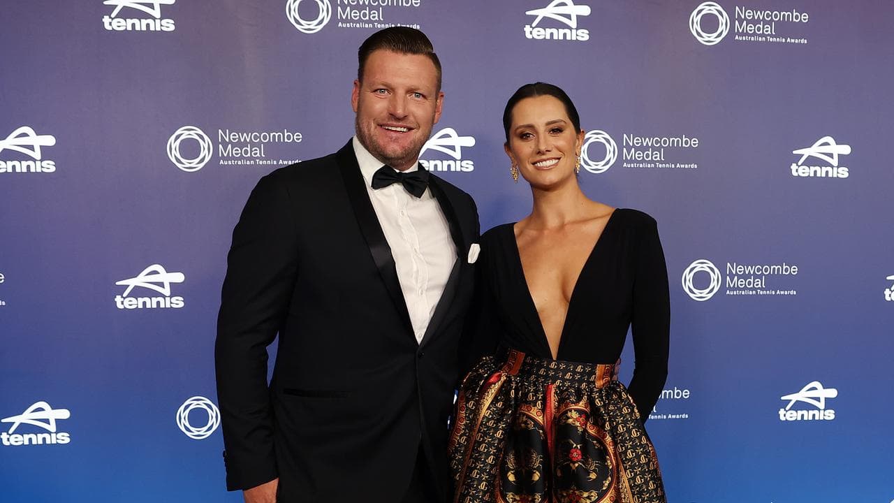 Sam and Brittany Groth at the Tennis Australia Newcombe Medal awards