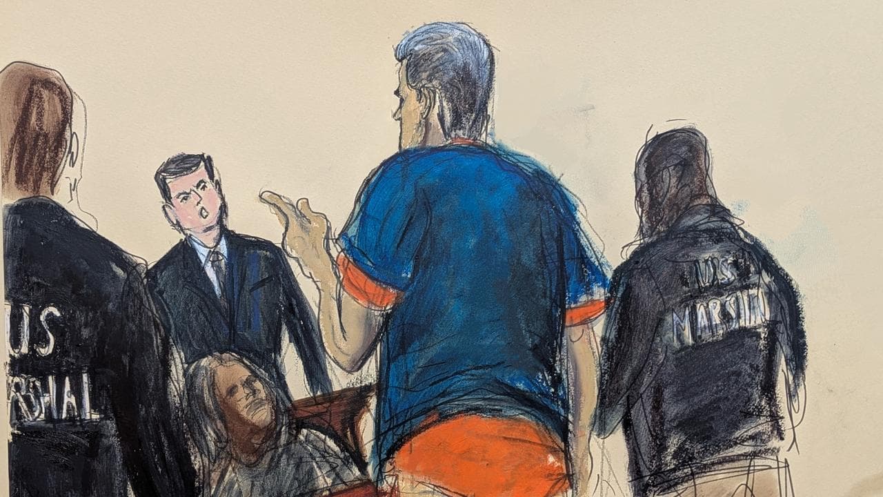 Court sketch of Nicolas Maduro