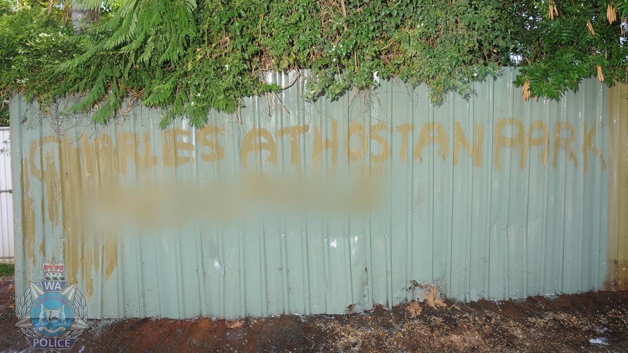 Graffiti targeting Charlie Park
