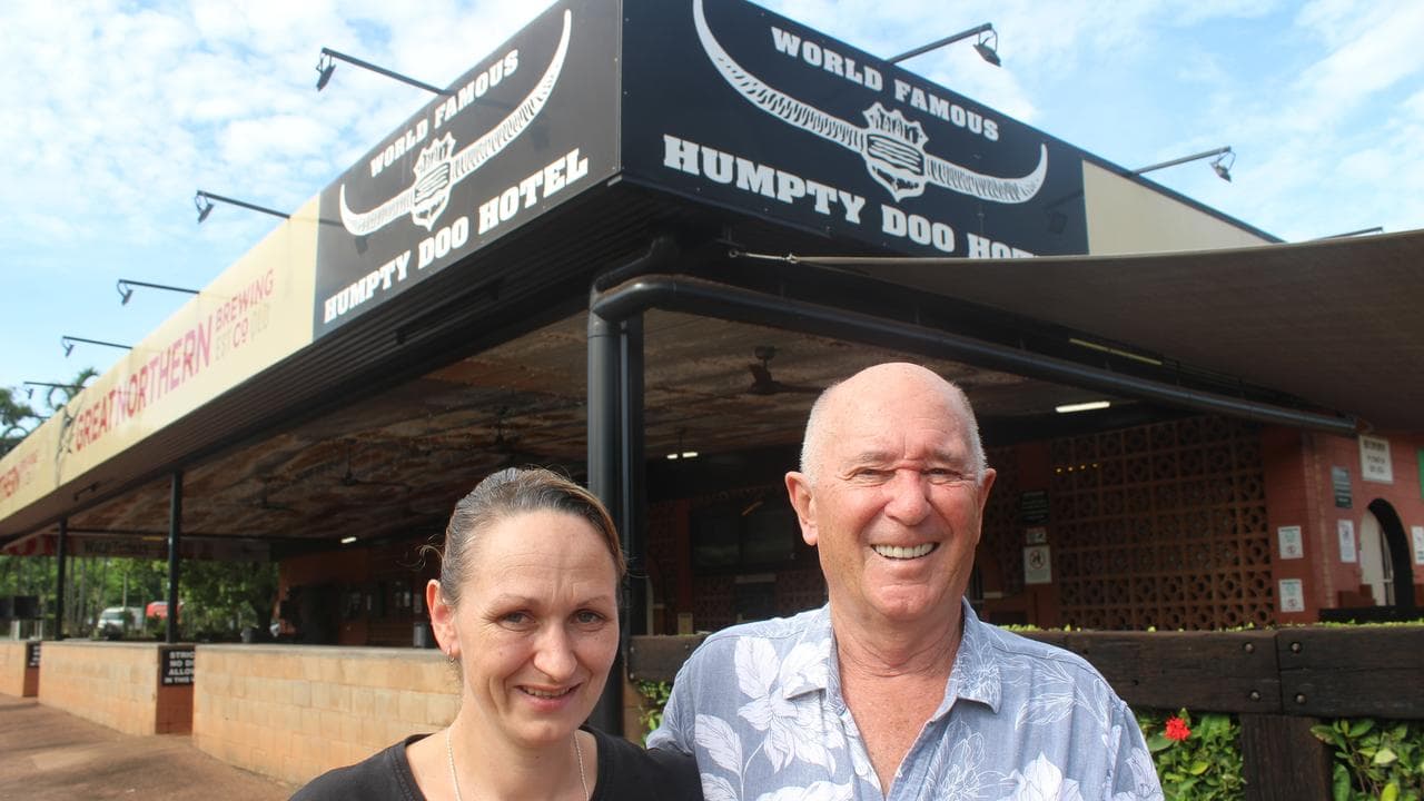 Humpty Doo Hotel owner Rod Parry and manager Alex Taylor.