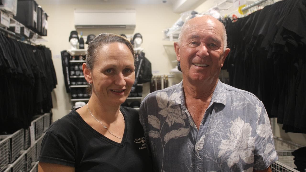 Humpty Doo Hotel owner Rod Parry and manager Alex Taylor.
