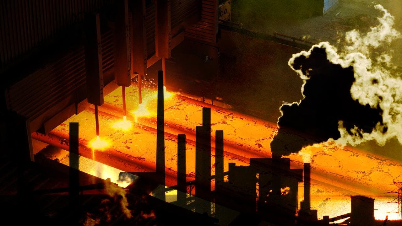 Port Kembla industrial area and steel works