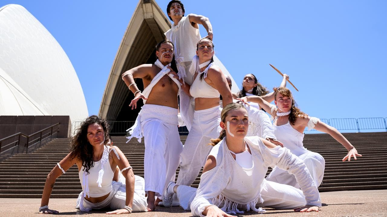 Dancers perform an excerpt from First Nations work Garabari