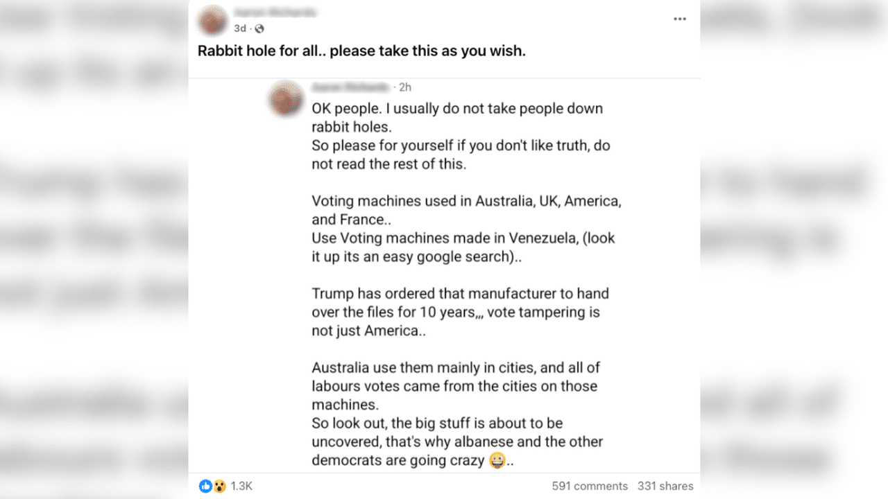 A screenshot of a Facebook post.