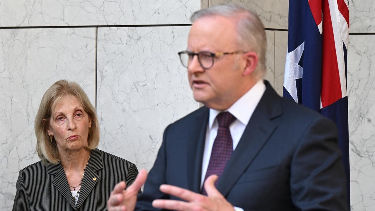 Anti-Semitism special envoy Jillian Siegel and Anthony Albanese