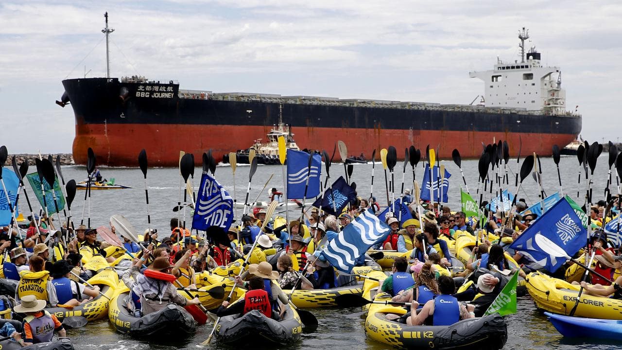 Newcastle port blockade (file)
