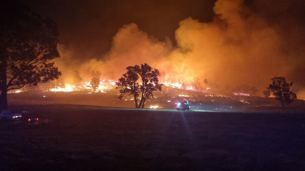 A bushfire burning in Longwood in regional Victoria