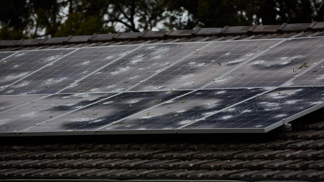 Damaged solar panels