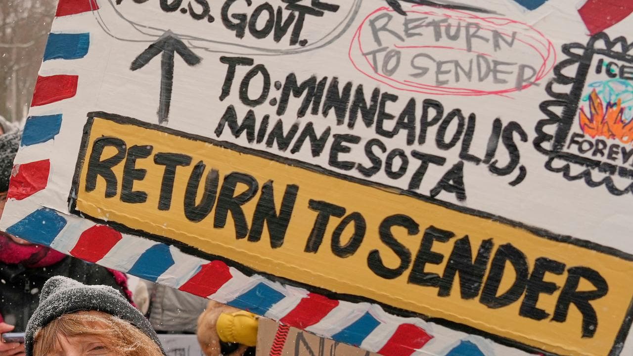 a protest near the post office in Minneapolis