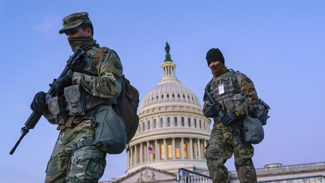 National Guard troops on Capitol Hill in Washington