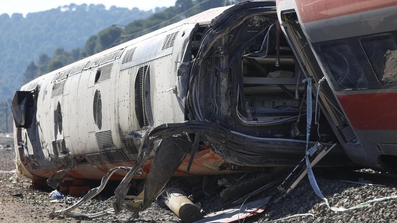 A damaged train 