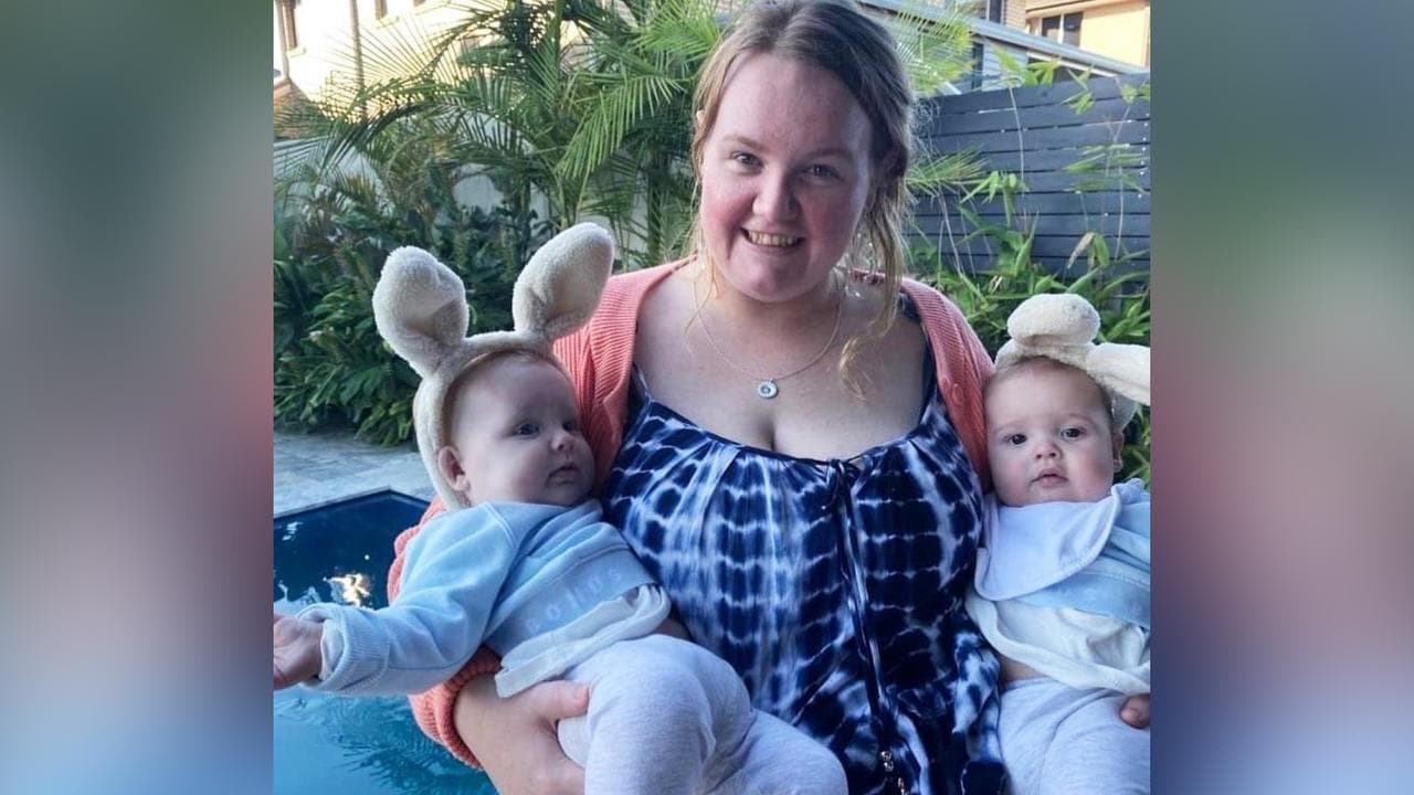 Laura Wilson with her twins