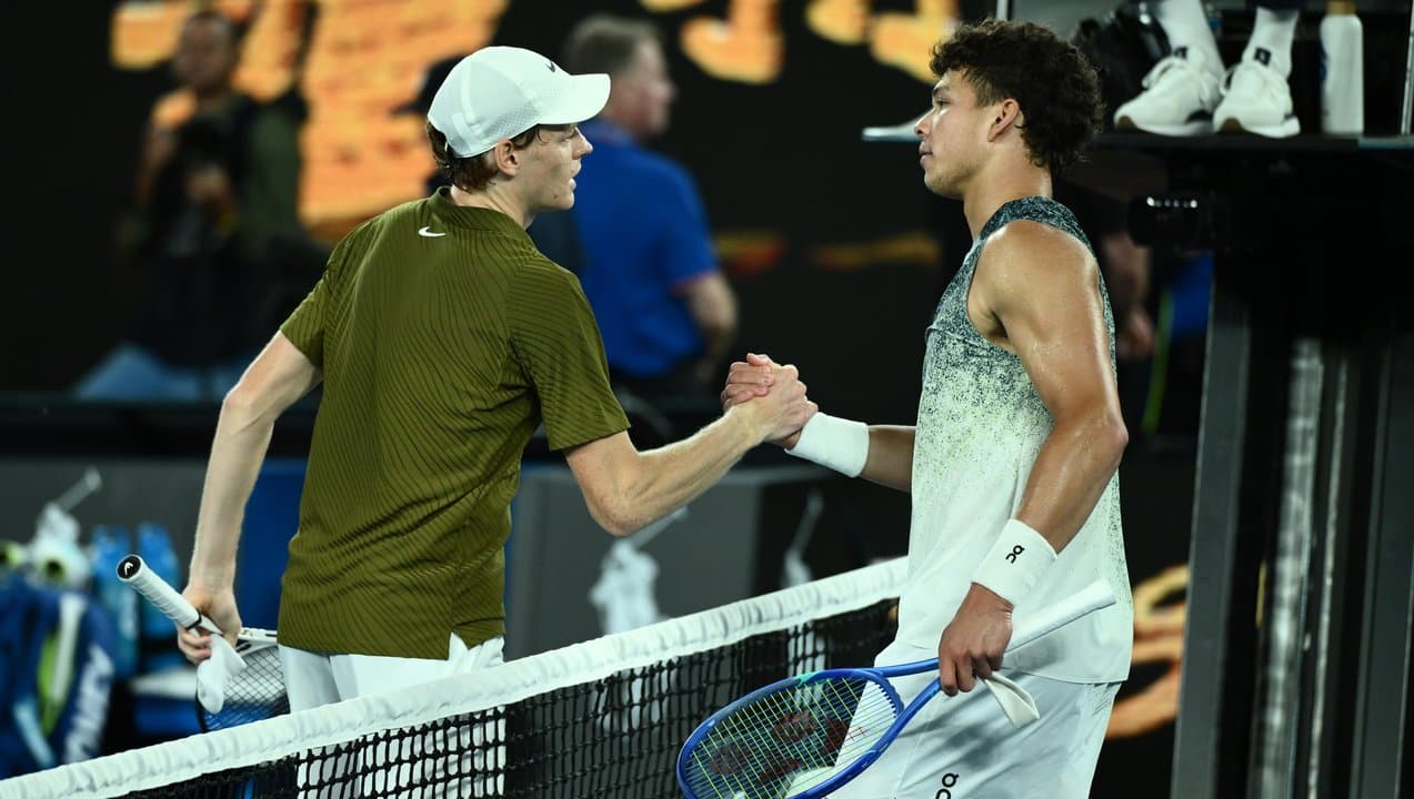(L-R) Jannik Sinner and Ben Shelton.