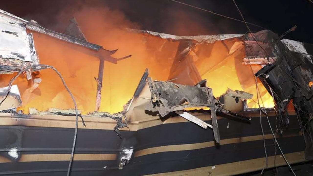 A Russian drone hit a passenger train