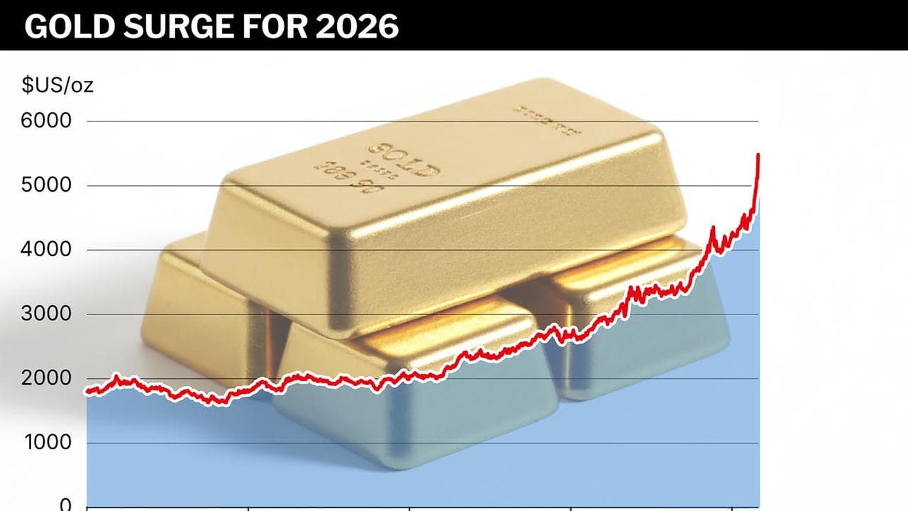 Graphic showing price of gold rising