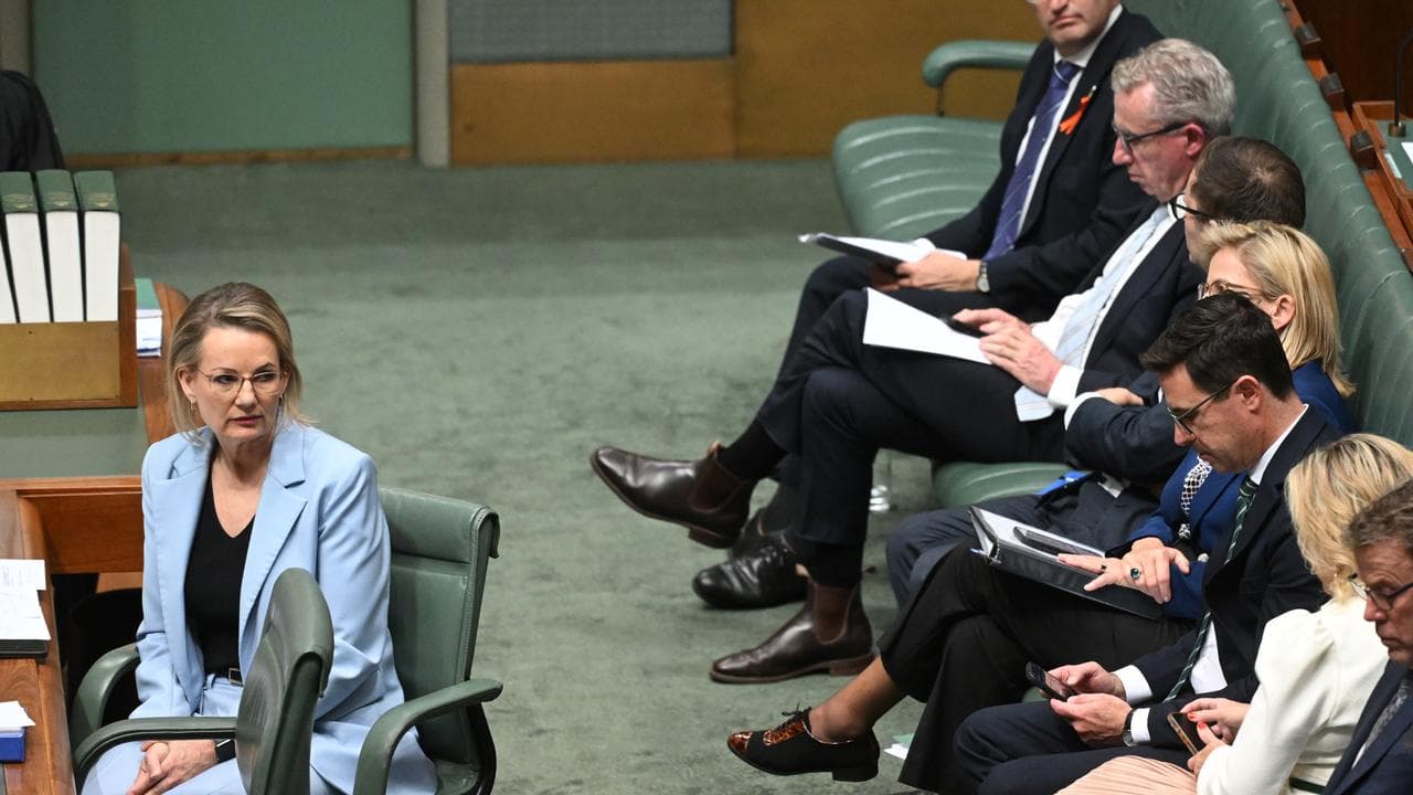 SUssan Ley and her frontbench in Parliament House.