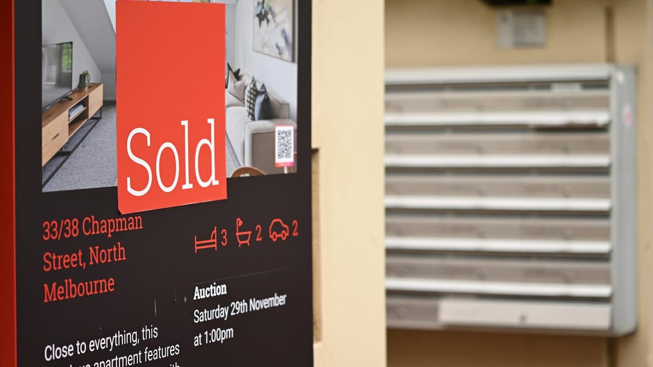 Sold sign on a house