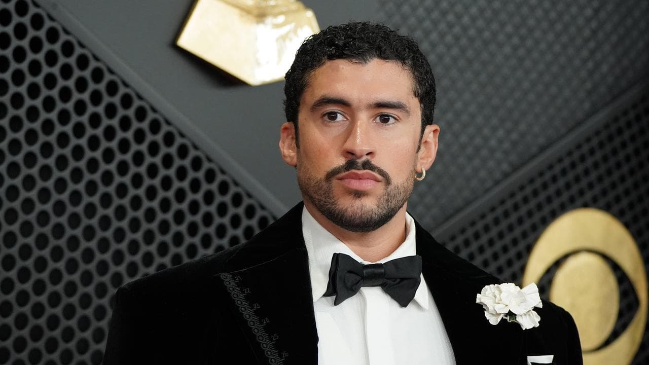 Bad Bunny arrives at the 68th annual Grammy Awards