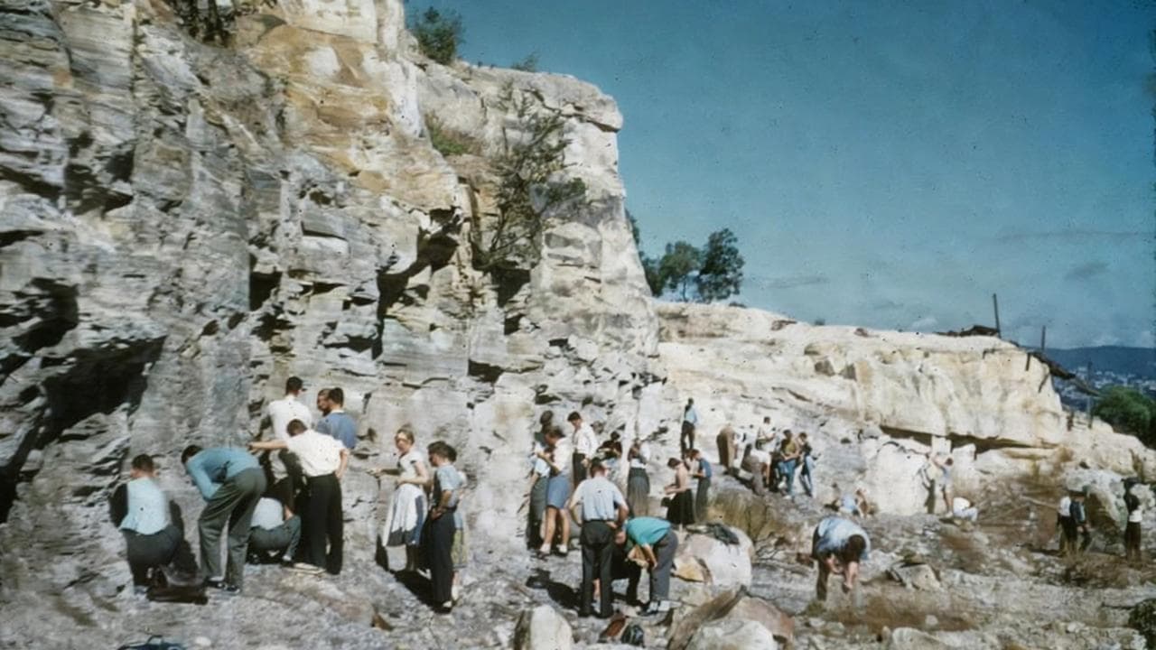 A teenager found the footprint  a Brisbane Quarry in 1958.