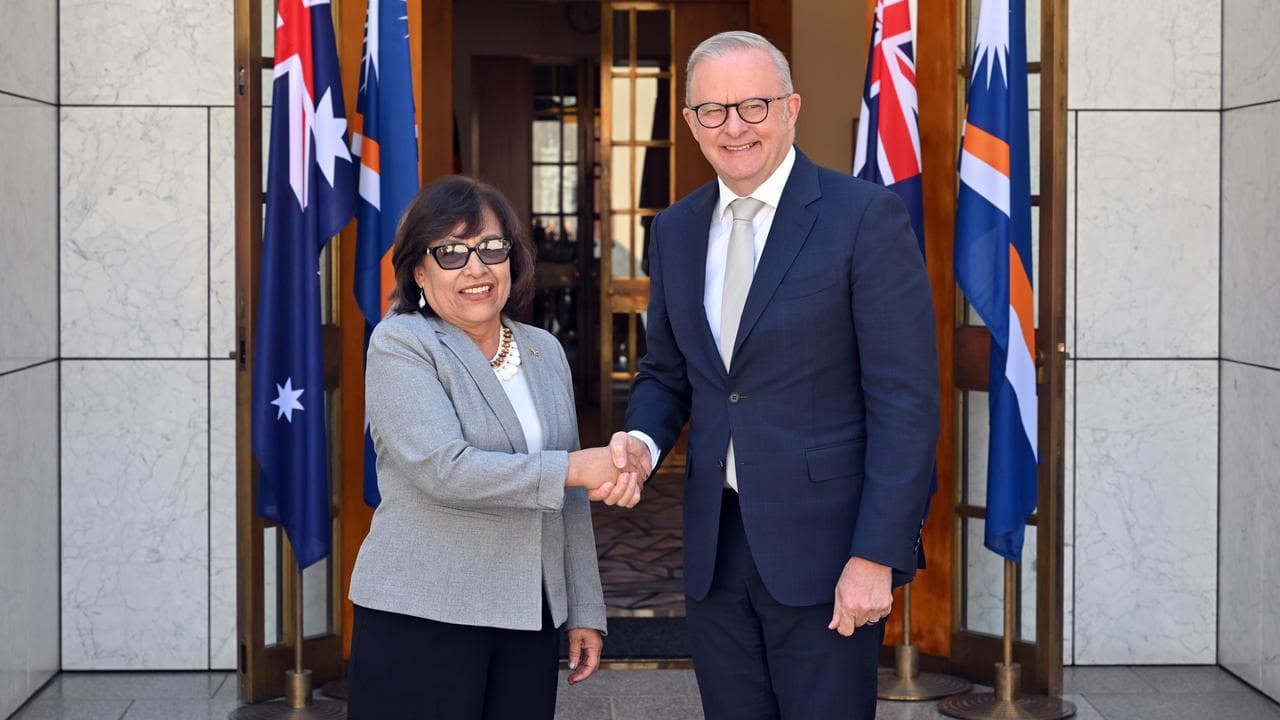 Marshall Islands President Dr Hilda Heine with Anthony Albanese