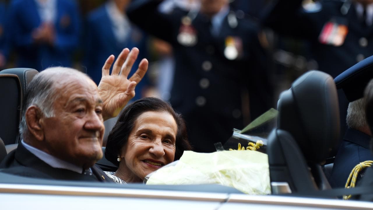 A file photo of Dame Marie Bashir and Sir Nicholas Shehadie