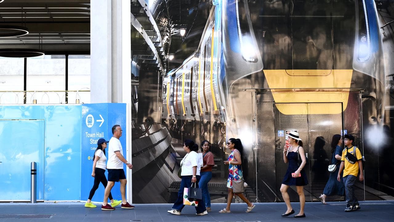 Signage at the Town Hall Metro Tunnel site (file image)