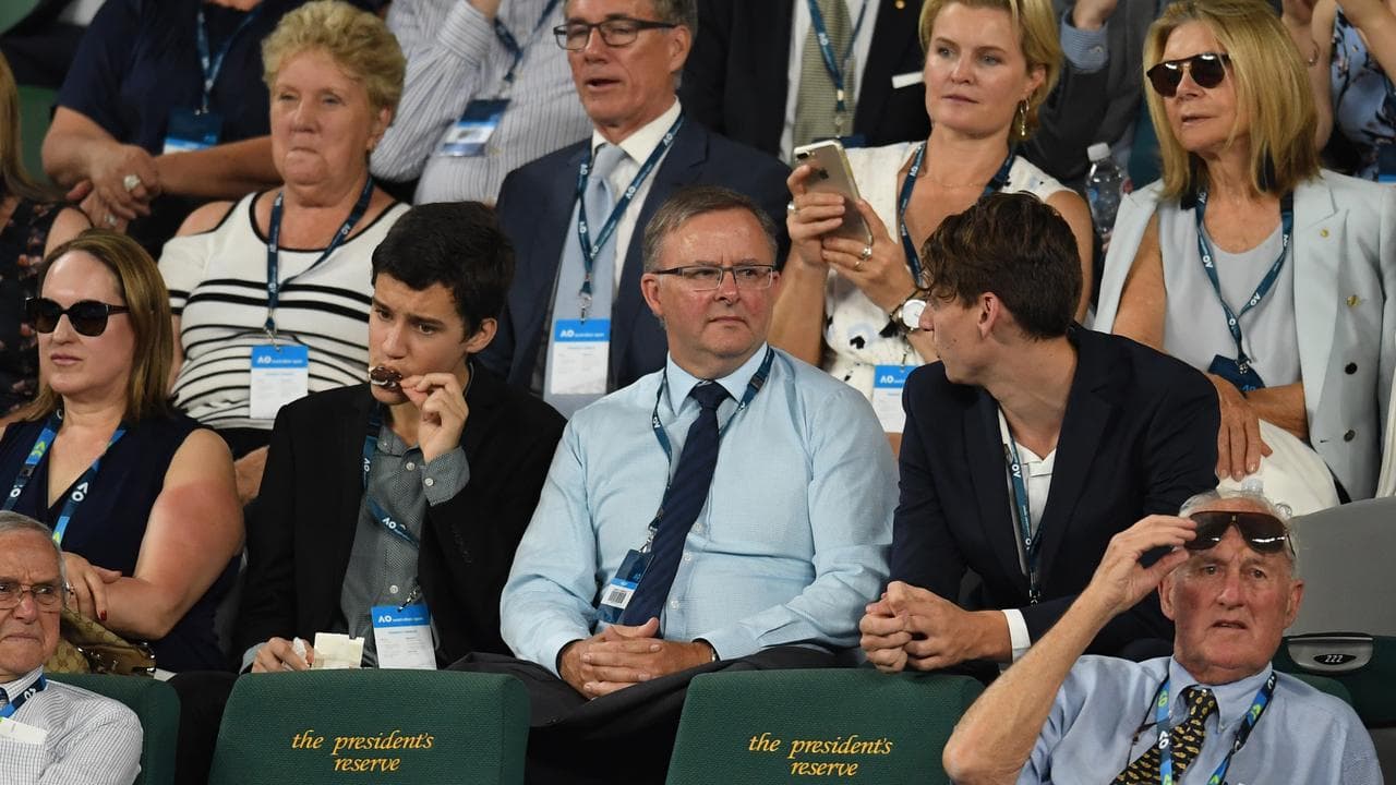 Anthony Albanese pictured at the Australian Open in 2017