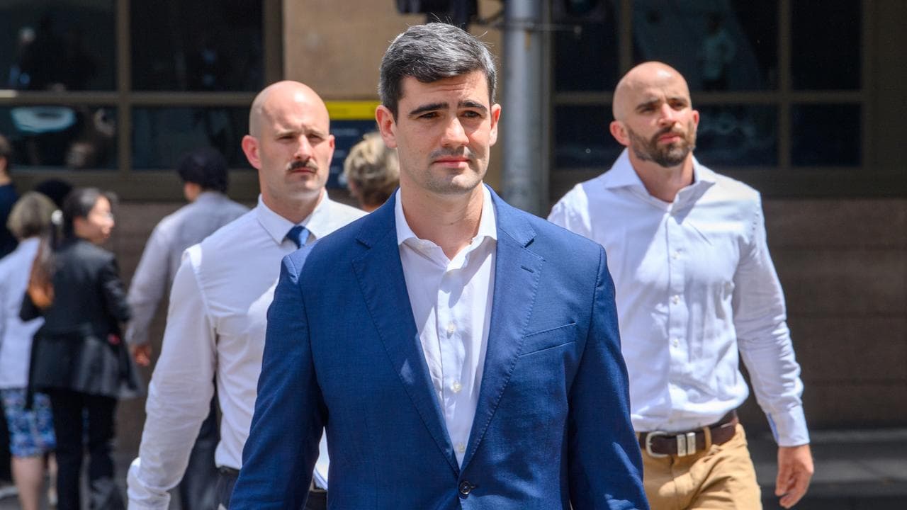 Jacob Hersant (centre) accompanied by Thomas Sewell (back left)