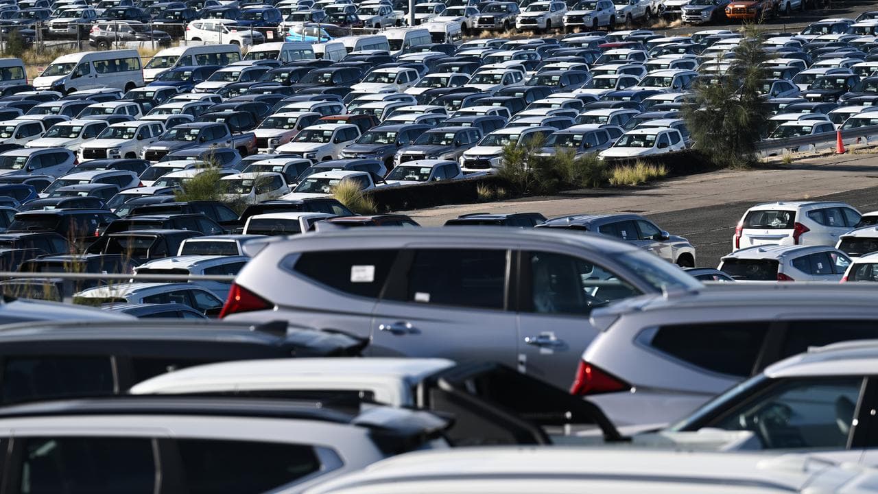 Newly imported cars at a NSW port (file image)