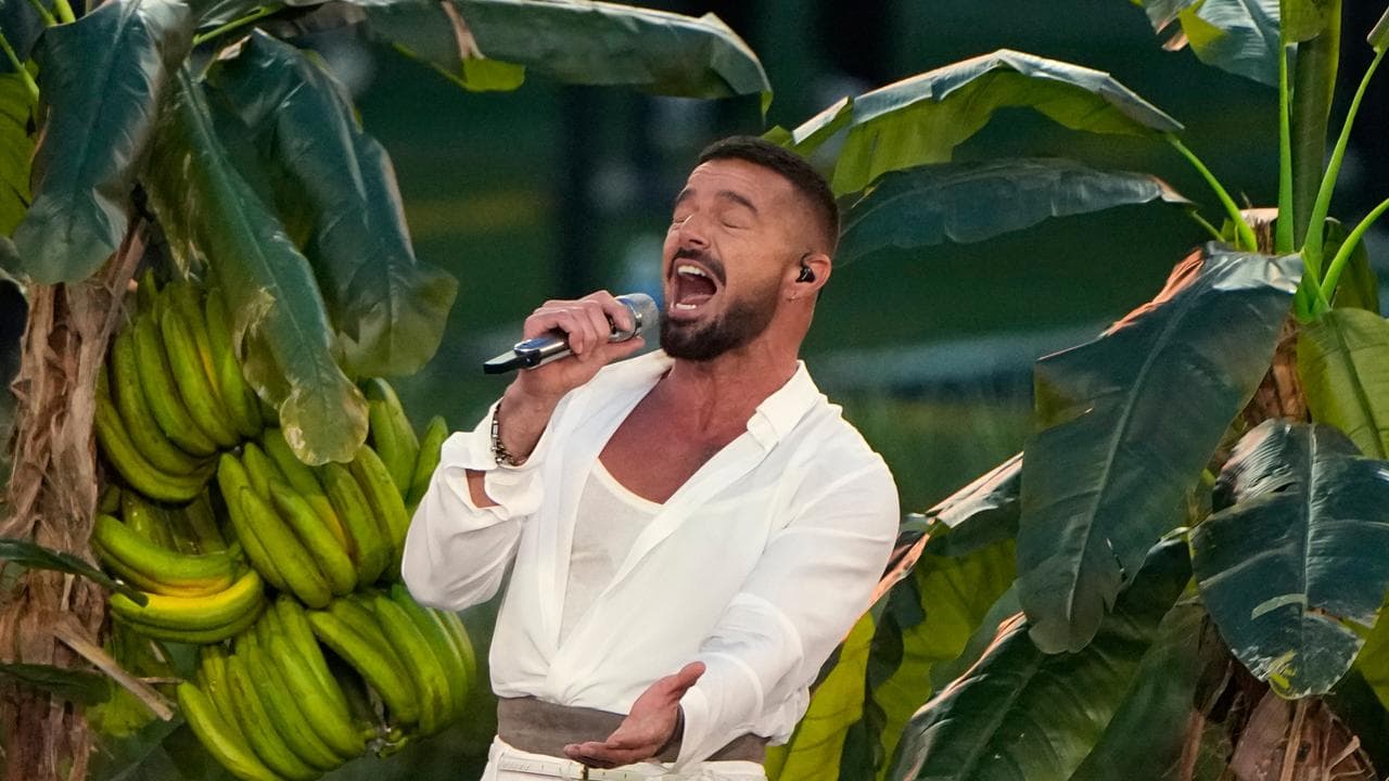 Ricky Martin performs during halftime of the NFL Super Bowl