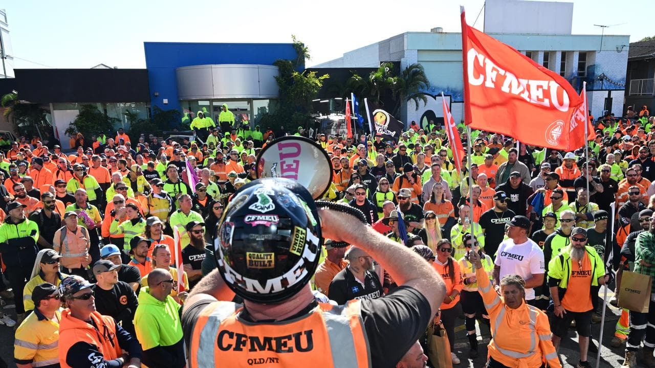 CFMEU supperts at a rally in Brisbane (file image)