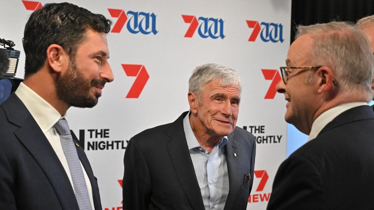 Ryan Stokes, Kerry Stokes and Anthony Albanese (file image)