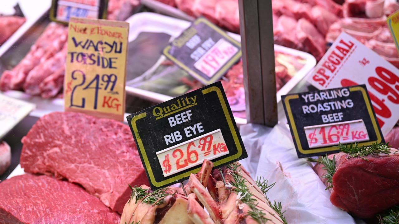 Meat products on display at a butchers store (file image)