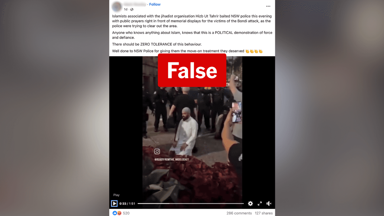 A screenshot in a Facebook post.