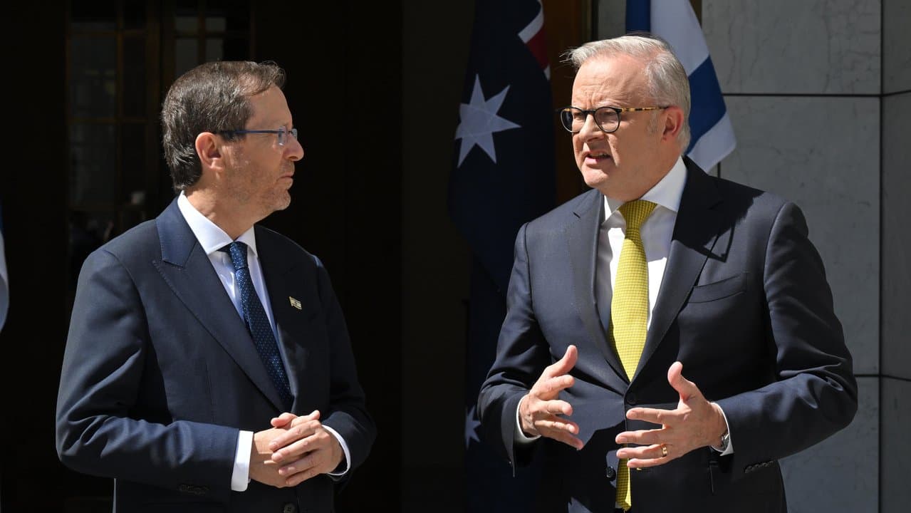 Israel’s President Isaac Herzog and Prime Minister Anthony Albanese
