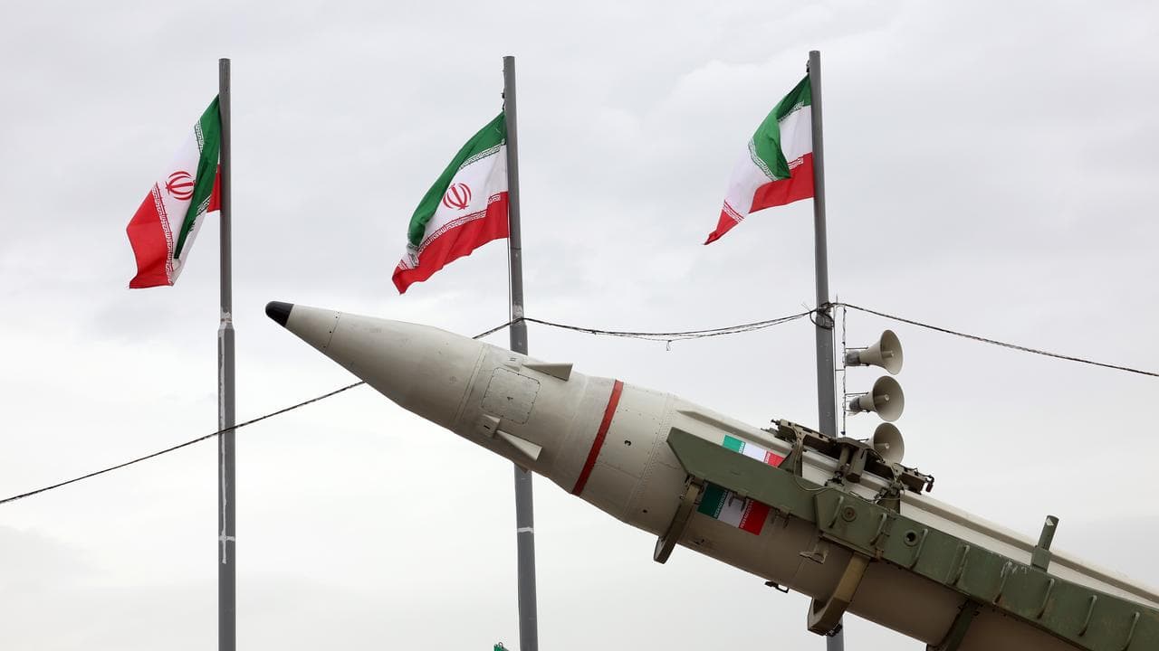 An Iranian missile on display
