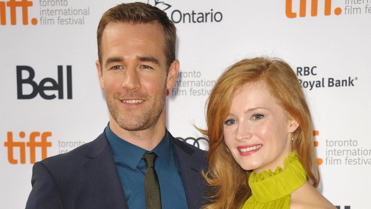 A file photo of James Van der Beek and wife Kimberly