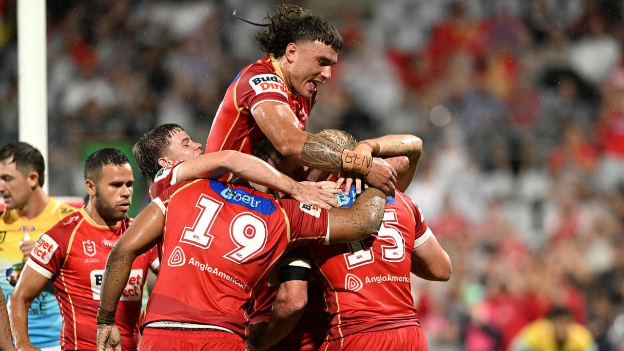 Dolphins players celebrate