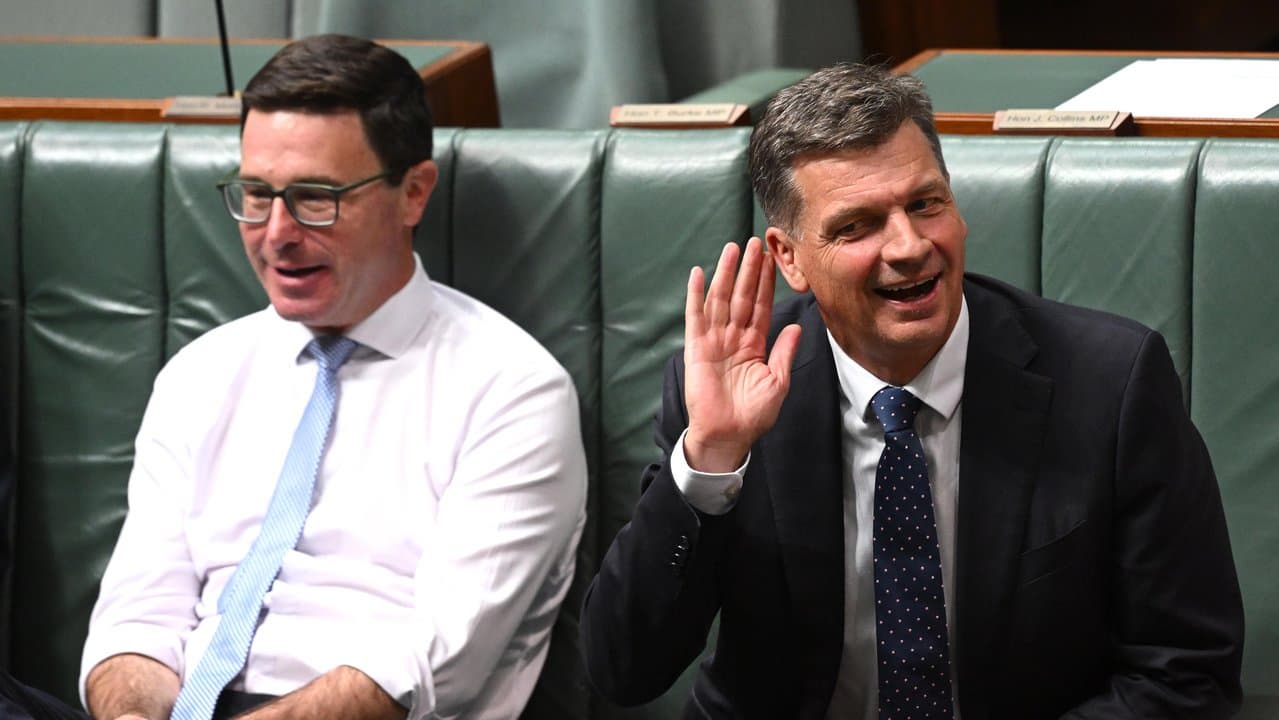 Nationals leader David Littleproud and Angus Taylor