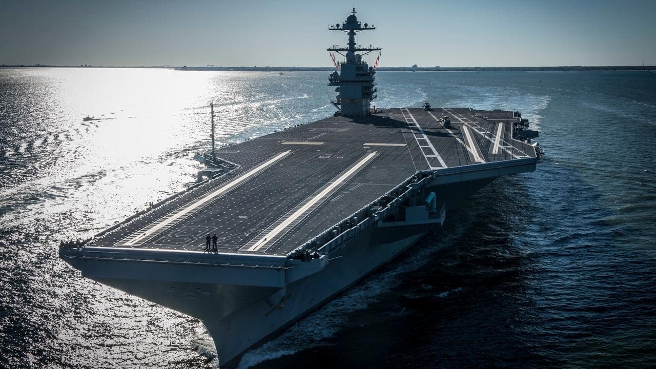 A file photo of the USS Gerald R Ford