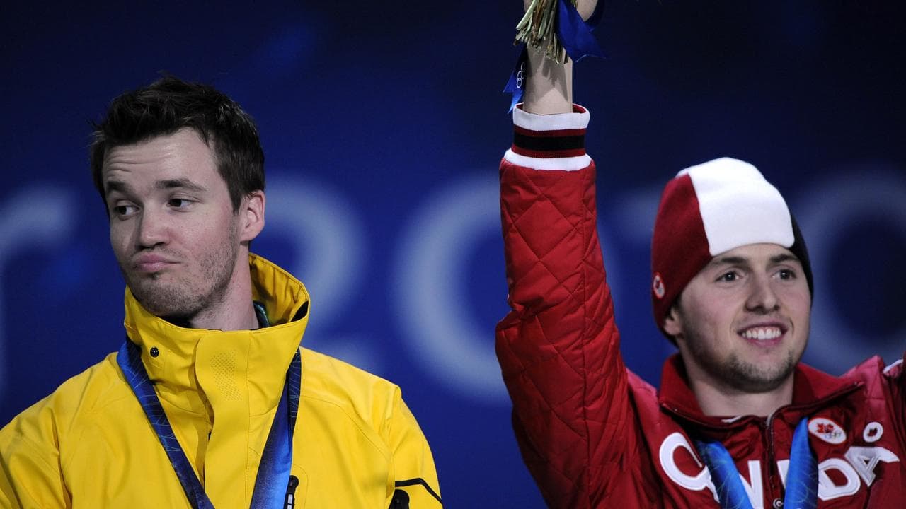 (L-R) Dale Begg-Smith and Alexandre Bilodeau.