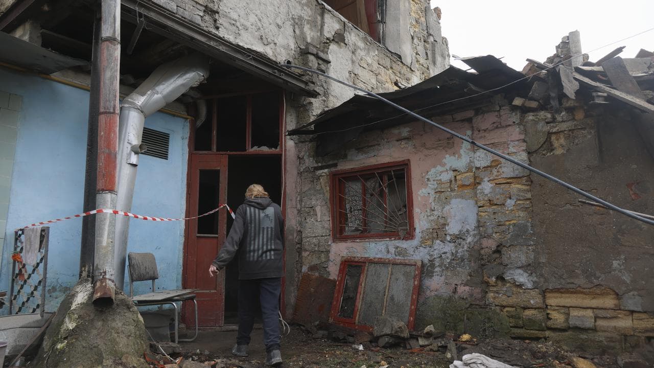 Site of a Russian drone attack