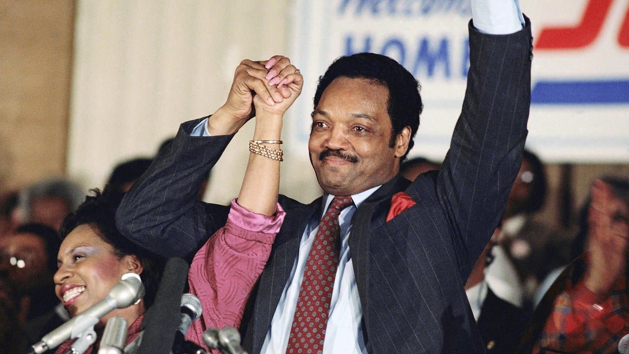 Jesse Jackson with his wife Jacqueline in Chicago in 1988