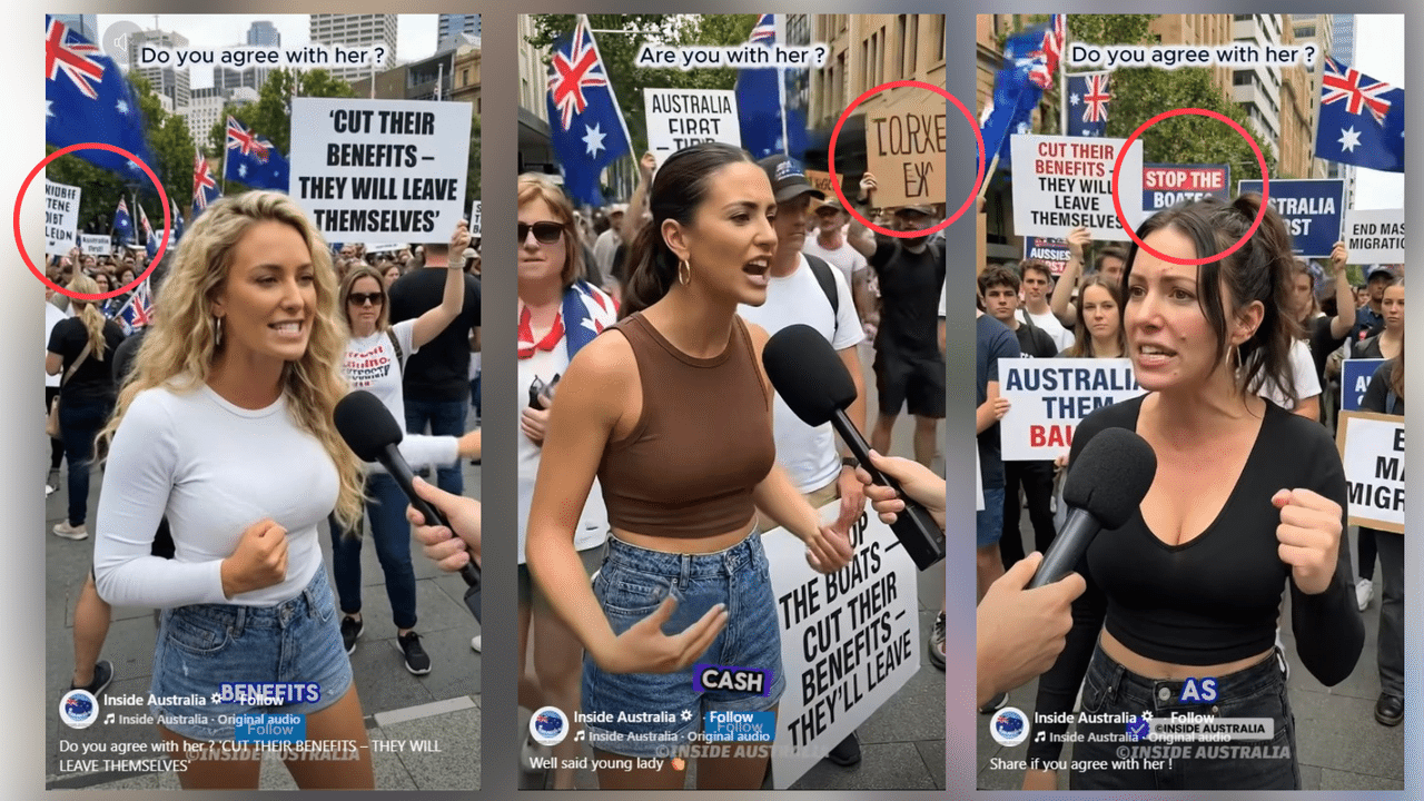 An AI-generated avatar being presented as a real person  