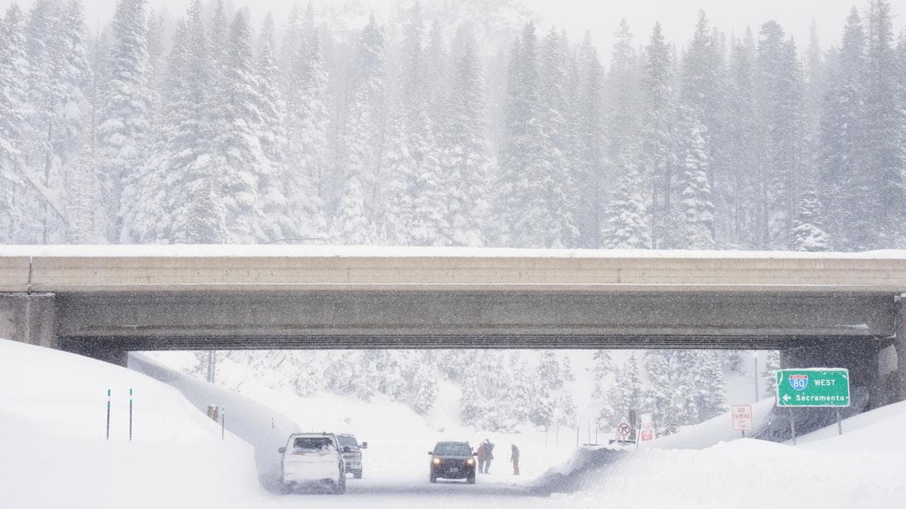 Snow covers a road